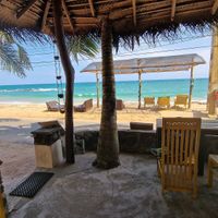 Outdoor seats at Sunchaser Beach Hotel & Restaurant in Tangalle