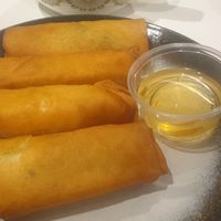 Vegetable spring rolls - they were yum but we weren't sure about the consistency of the sauce but were told it was vegan. at Authentic Thai in Nelson Bay