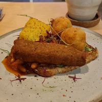 Vegan breakfast (minus the mushroom) and a V60 coffee  at Mother Espresso in Liverpool