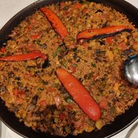 Paella de verduras at Restaurant Dársena in Alicante