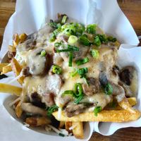 This is the mushroom poutine at The Unicorn Tavern in Grand Haven