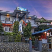 The resturant is inside the hostel! at Da'lif in Pokhara