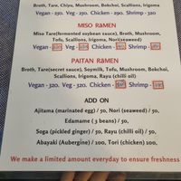 Clear vegan options at Boku Ramen in Pondicherry