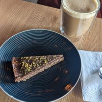 Vegan raw chocolate slice at Café Huskies in Longyearbyen
