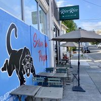 Outdoor dining option (no seating indoors)  at Rico Rico Vegano in Oakland