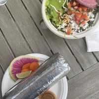 Burrito and burrito bowl   at Rico Rico Vegano in Oakland