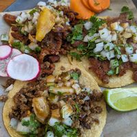 Al Pastor, carnitas, carne asada at Rico Rico Vegano in Oakland