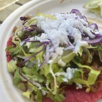 Hongo (mushroom) taco with delicious vegan cheese!   at Rico Rico Vegano in Oakland