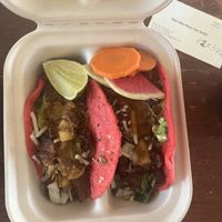 Carne asada tacos  at Rico Rico Vegano in Oakland