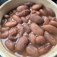 Pinto beans   at Rico Rico Vegano in Oakland