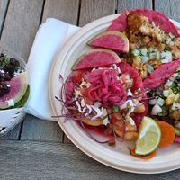 Tacos and Salad at Rico Rico Vegano in Oakland