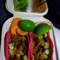 Asada tacos at Rico Rico Vegano in Oakland