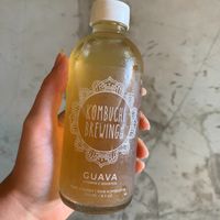 local kombucha (glass bottle) at Living Food Lab Canggu in Canggu