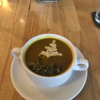 Pumpkin soup  at Living Food Lab Canggu in Canggu