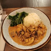 Mushroom strogonoff at Brisa do Rio in Tavira