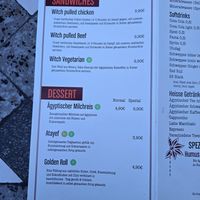 Menu at Koshari Ahl Kairo in Munich