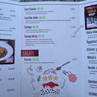 Menu at Koshari Ahl Kairo in Munich