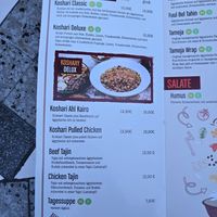 Menu at Koshari Ahl Kairo in Munich