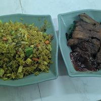 Turmeric rice and Wheat Gluten at Yat Sum Vegetarian - 一森素食 - Tsim Sha Tsui in Kowloon