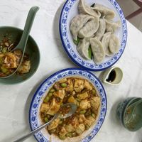 Ma po Tofu and homemade dumplings   at Yat Sum Vegetarian - 一森素食 - Tsim Sha Tsui in Kowloon