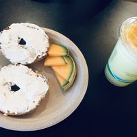 Best cream cheese in the world!! Juice was to die for as well! at Simple Bliss Cafe in South Lake Tahoe