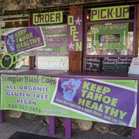 Outside info at Simple Bliss Cafe in South Lake Tahoe