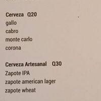 Menu : drinks side at Tekoa Spaces in San Antonio Palopo