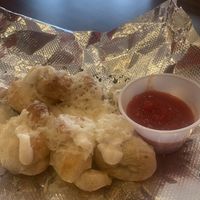 Cheesy garlic knots  at Mora Pizza Denver in Denver