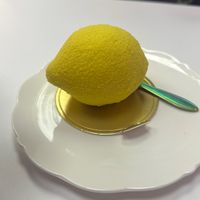 lemon / lemon pepper cake (although it is called cake , its more like a hard chocolate shell with cream inside!) at Cream Dream in London