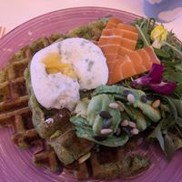 Vegan poached egg at Cream Dream in London