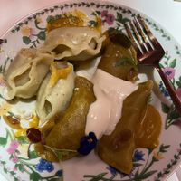 Potato and spinach / vegan meat dumplings   at Cream Dream - Covent Garden in London