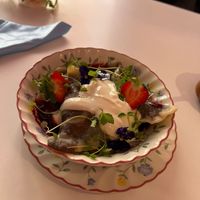 Varenyky with strawberries and chocolate at Cream Dream in London