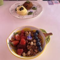 Açai bowl and “chicken” Kyiv   at Cream Dream in London