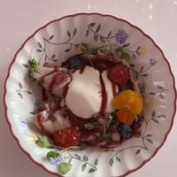 Kids portion cherry varenyki  at Cream Dream in London