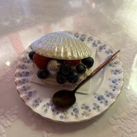 Chocolate oyster cake all vegan  at Cream Dream in London