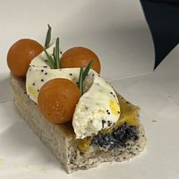 winter sun: poppy seed tart with sea buckthorn  at Cream Dream in London