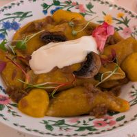 Mushroom and potato dumplings at Cream Dream - Covent Garden in London