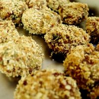 Potato and vegetables cutlets served during Indian Vegan Buffet.. at Loving Hut in Kyiv