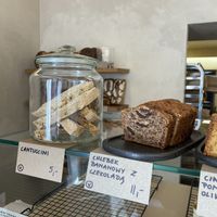 cantuccini, banana vread with chocolate   at Piekarnia Miejska in Krakow