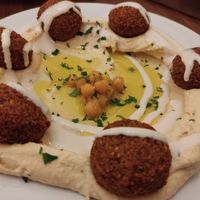Hummus and falafel at Palestinian Restaurant - Spalena in Prague