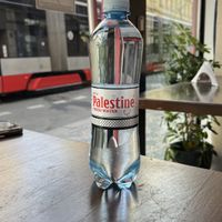 looking out from the insidee  at Palestinian Restaurant - Spalena in Prague