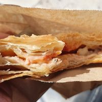 Ham and cheese pie at Bamboo Vegan Cafe in Athens