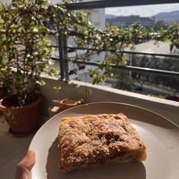 Mediterranean pie with peppers and olives  at Bamboo Vegan Cafe in Athens