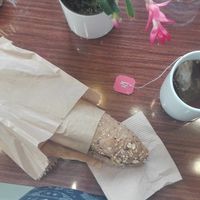 vegan sandwich and yogi tea at Bamboo Vegan Cafe in Athens