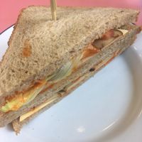 Smoked tofu sandwich  at Bamboo Vegan Cafe in Athens