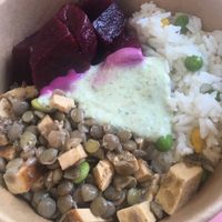 Rice and lentil bowl  at Bamboo Vegan Cafe in Athens