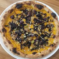 Pumpkin purée, roasted fennel and cabbage, mixed seed at Tajo in Udine