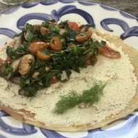 savory crepe  at El Meraki in Isla Mujeres