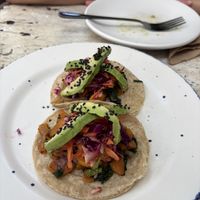 Sweet potato tacos  at El Meraki in Isla Mujeres