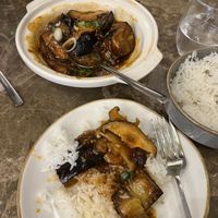 Aubergine and mushroom clay pot   at Shan Shui in Bicester
